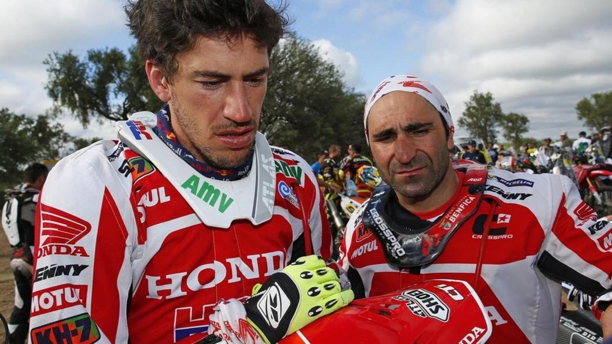 Joan Barreda y Paulo Gonçalves cuando eran compañeros en Honda.
