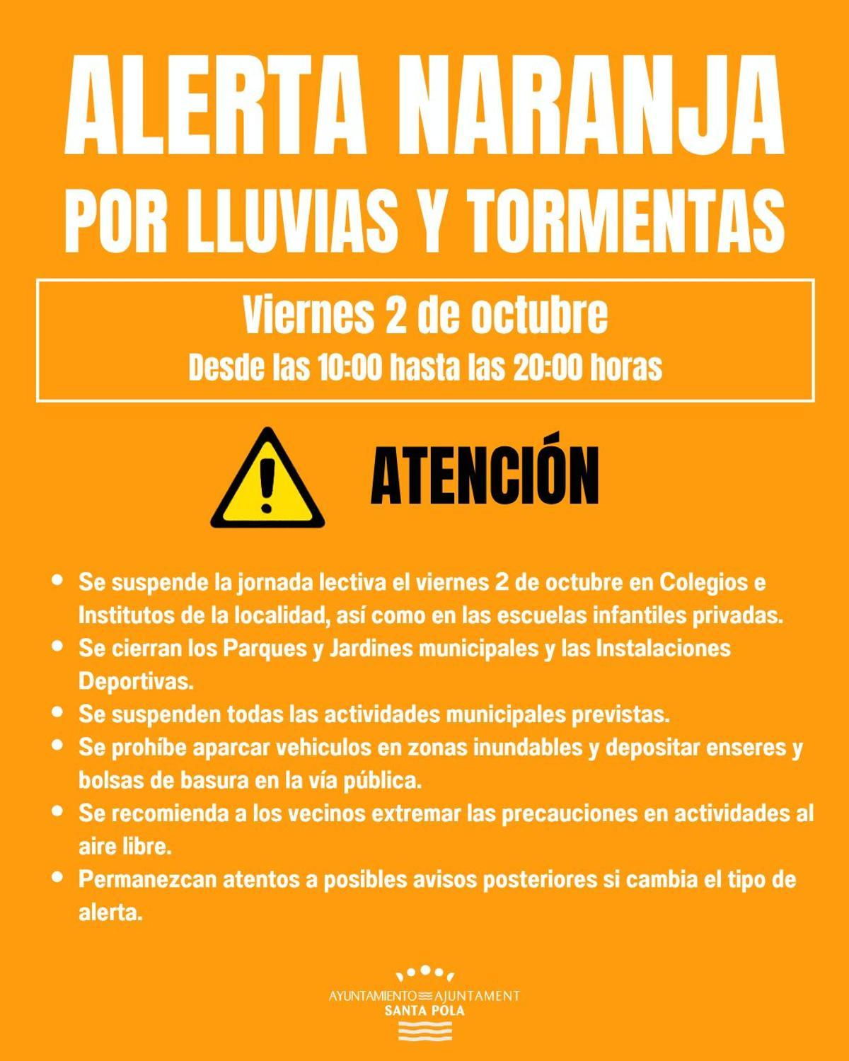 Las medidas adoptadas en Santa Pola.