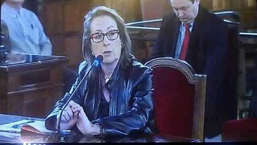 Tina Sanjuán, durante su declaración de ayer.