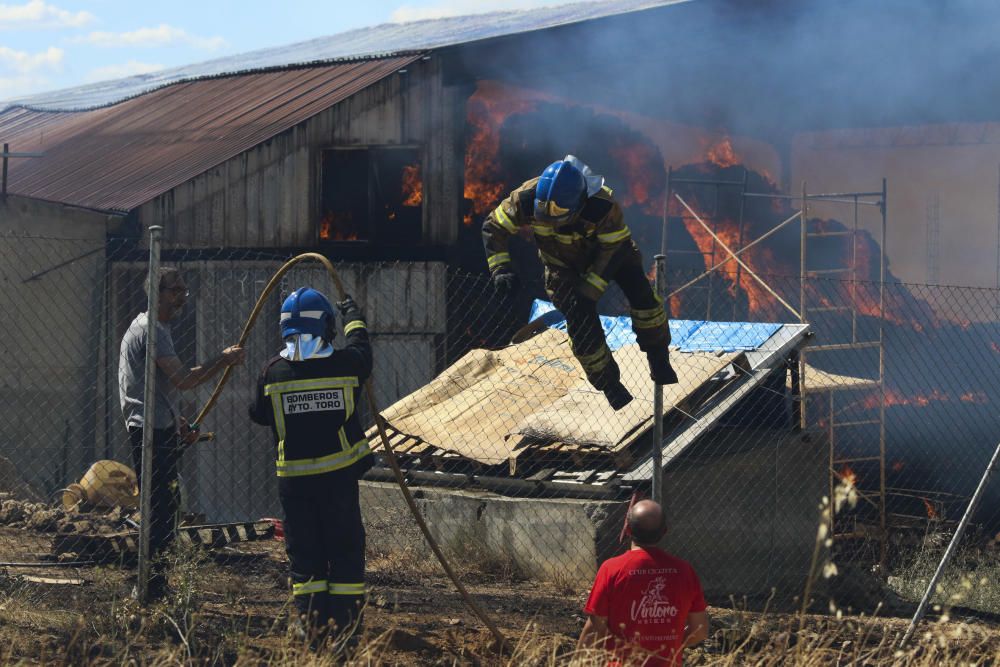 Incendio de una nave ganadera en Sanzoles