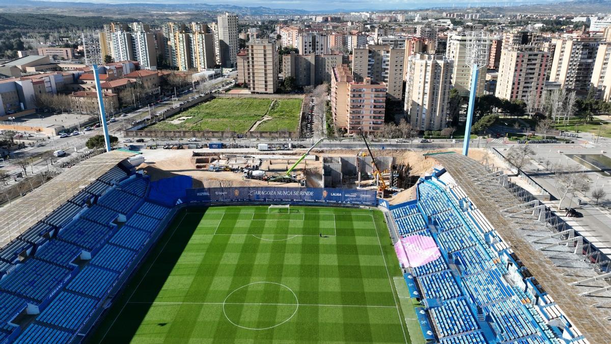 Estado actual de las obras en La Romareda.