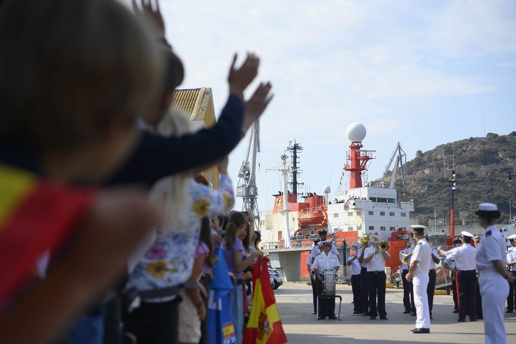 Llegada del buque Hesperides a Cartagena