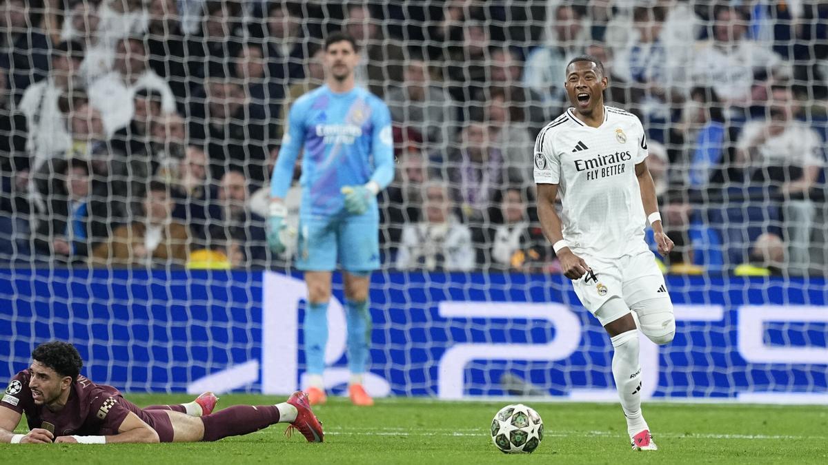David Alaba, en el partido contra el Manchester City de la semana pasada.