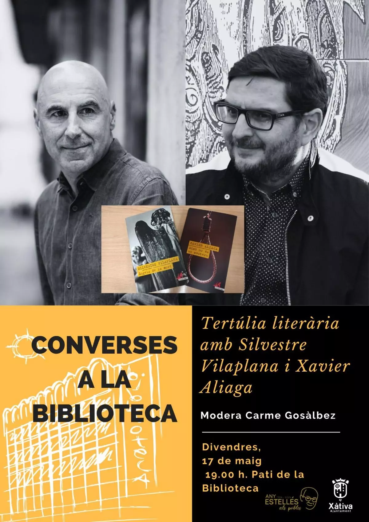Los escritores Silvestre Vilaplana y Xavier Aliaga se citan este viernes en Xàtiva