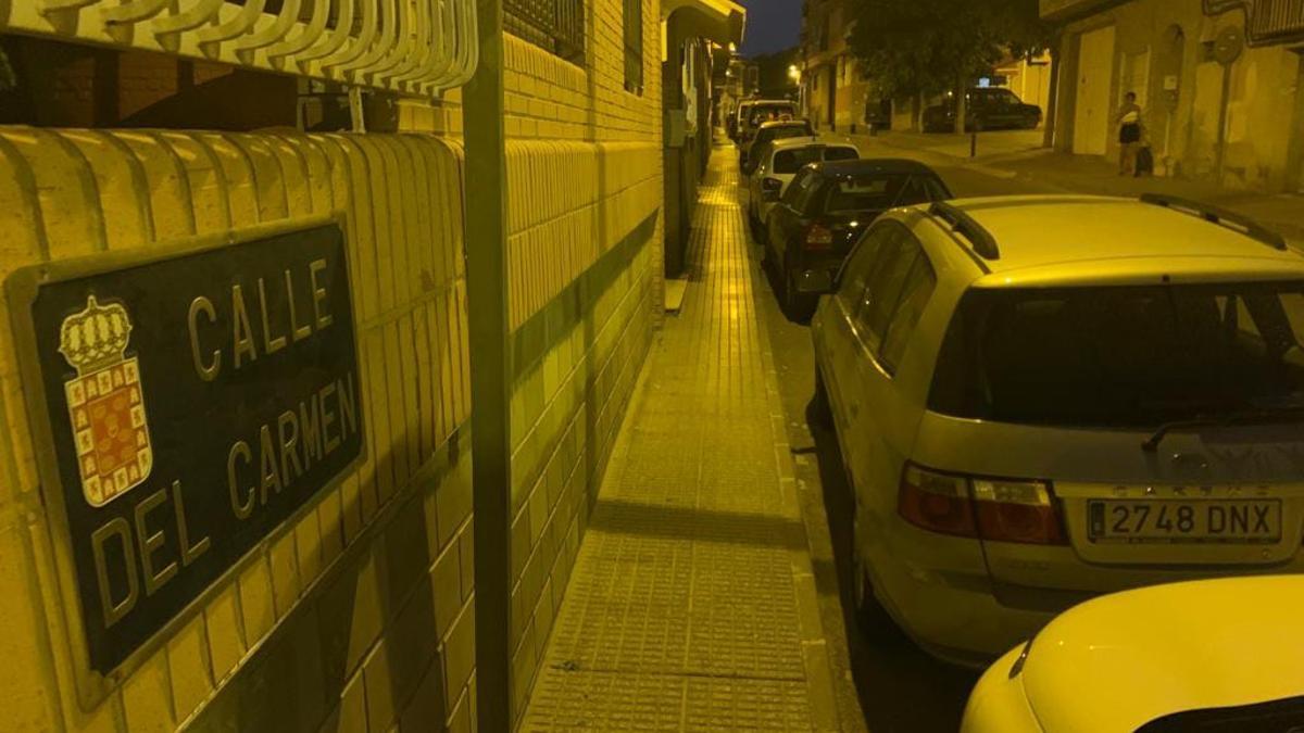 Calle del Carmen de Javalí Viejo, donde ha tenido lugar el ataque.