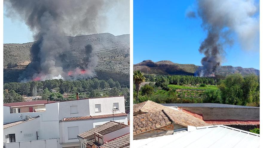 Se desata un incendio forestal cerca del &quot;Barranc de la Barsella&quot; de Barxeta