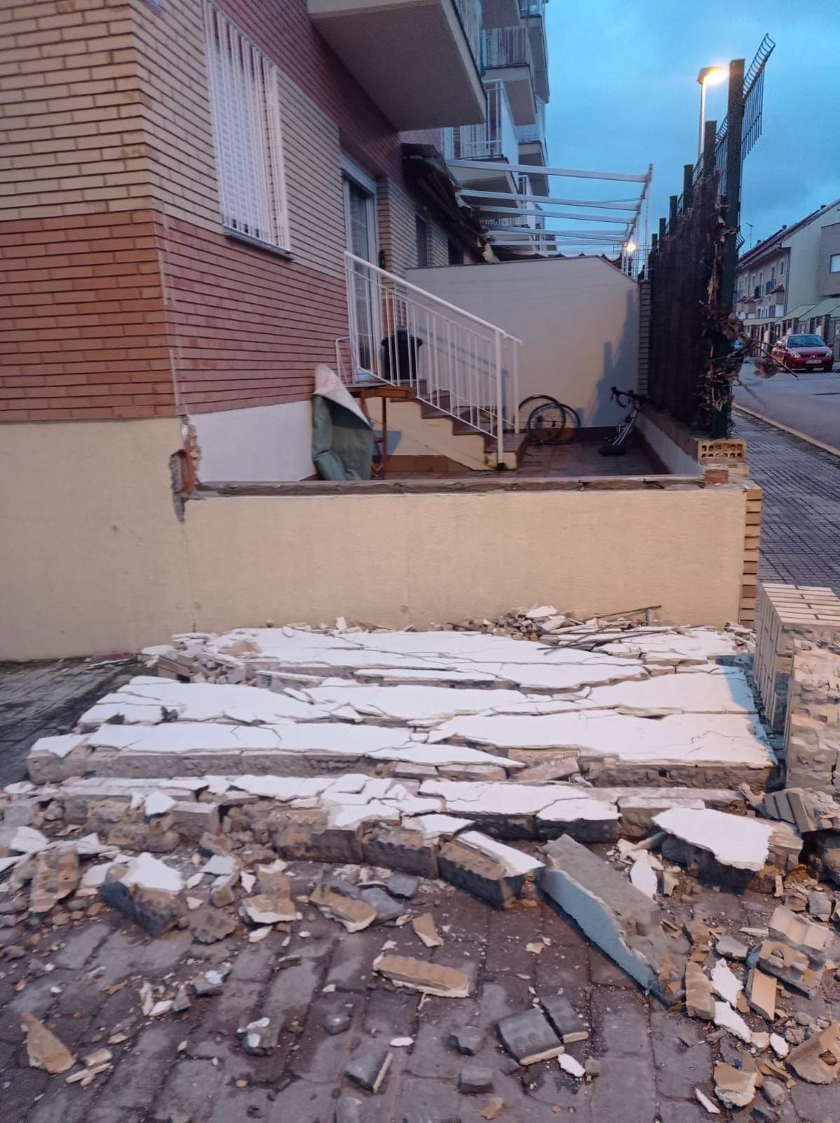 Daños causados por el vendaval.