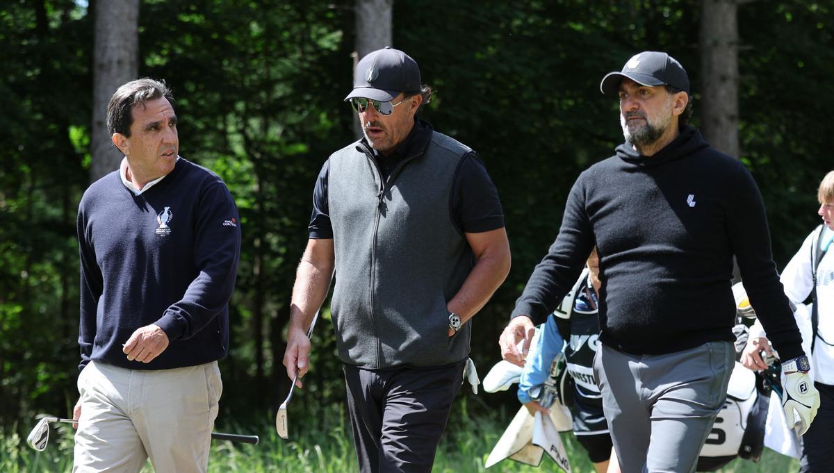 Mickelson, en la jornada de entrenamiento del Centurion Club, en Londres