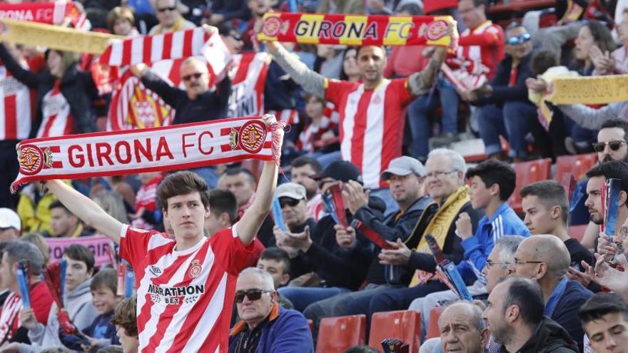 Imatge de l&#039;afició del Girona durant aquesta temporada.