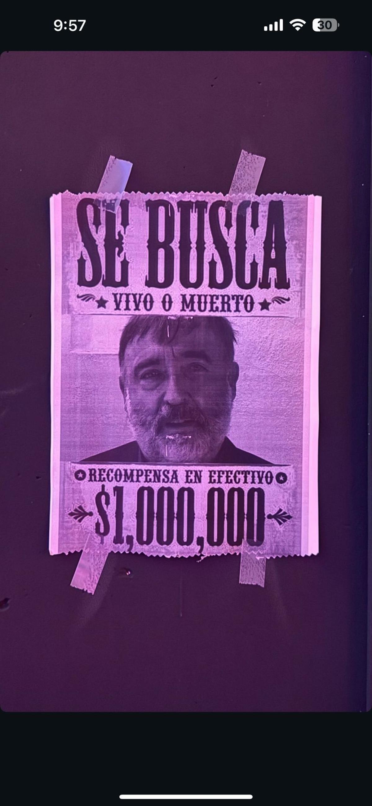 El cartel con la imagen de Andreu Salom que ha motivado la denuncia.