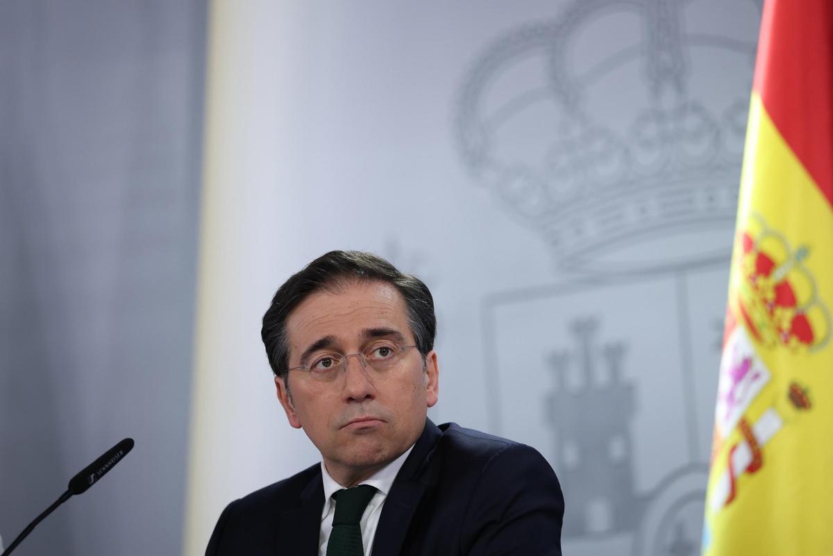 El ministro de Exteriores, José Manuel Albares , durante la rueda de prensa posterior al Consejo de Ministros, a 10 de marzo de 2026, en Madrid (España).