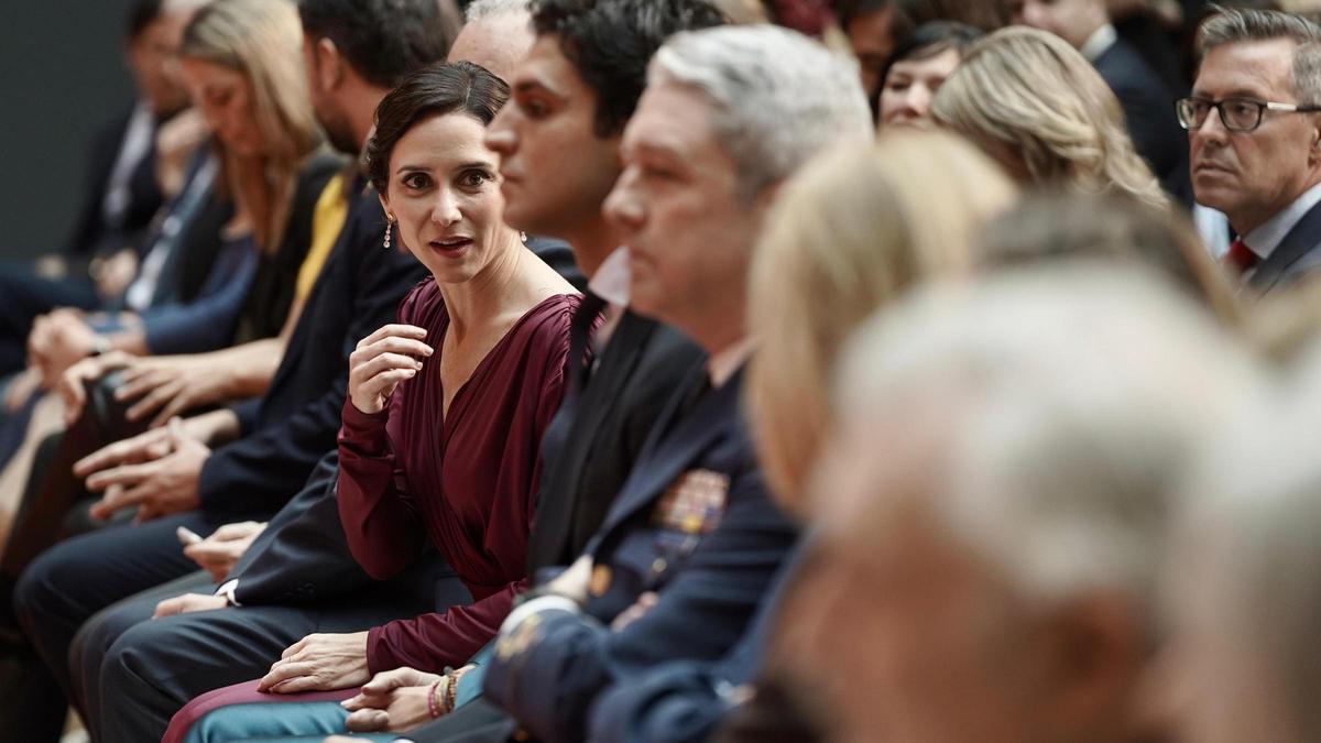Isabel Díaz Ayuso, en el acto de la Comunidad de Madrid por el Día de la Constitución.