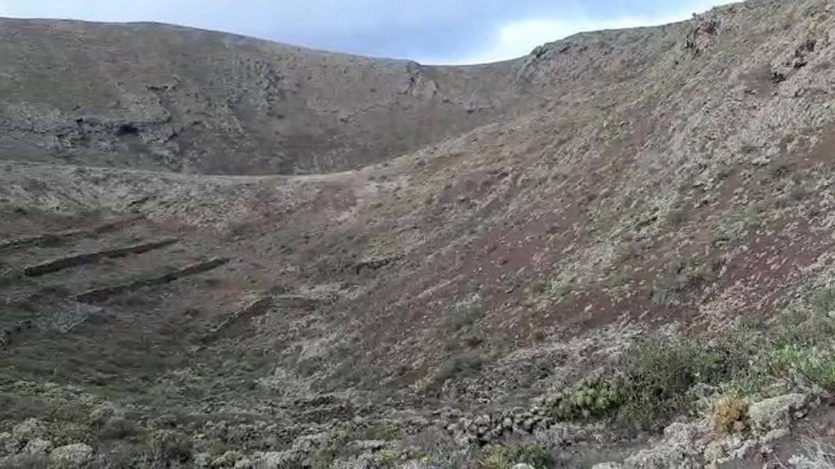 Imagen del Volcán de los Helechos, en Guinate (Haría), en Lanzarote.