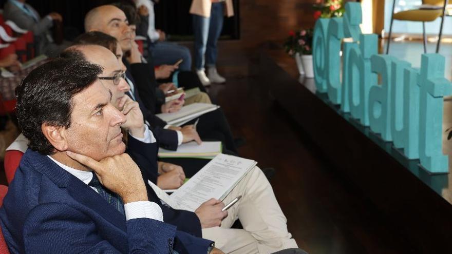 El consejero Carriedo, durante el acto de esta mañana.