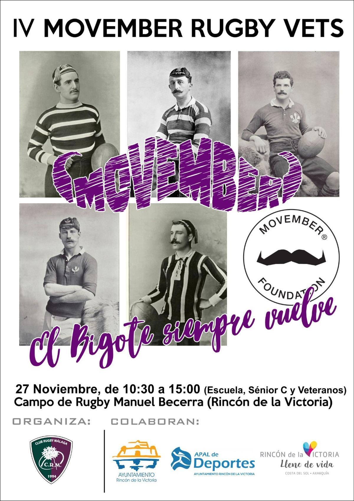 Cartel promocional del IV Movember Rugby Vets.