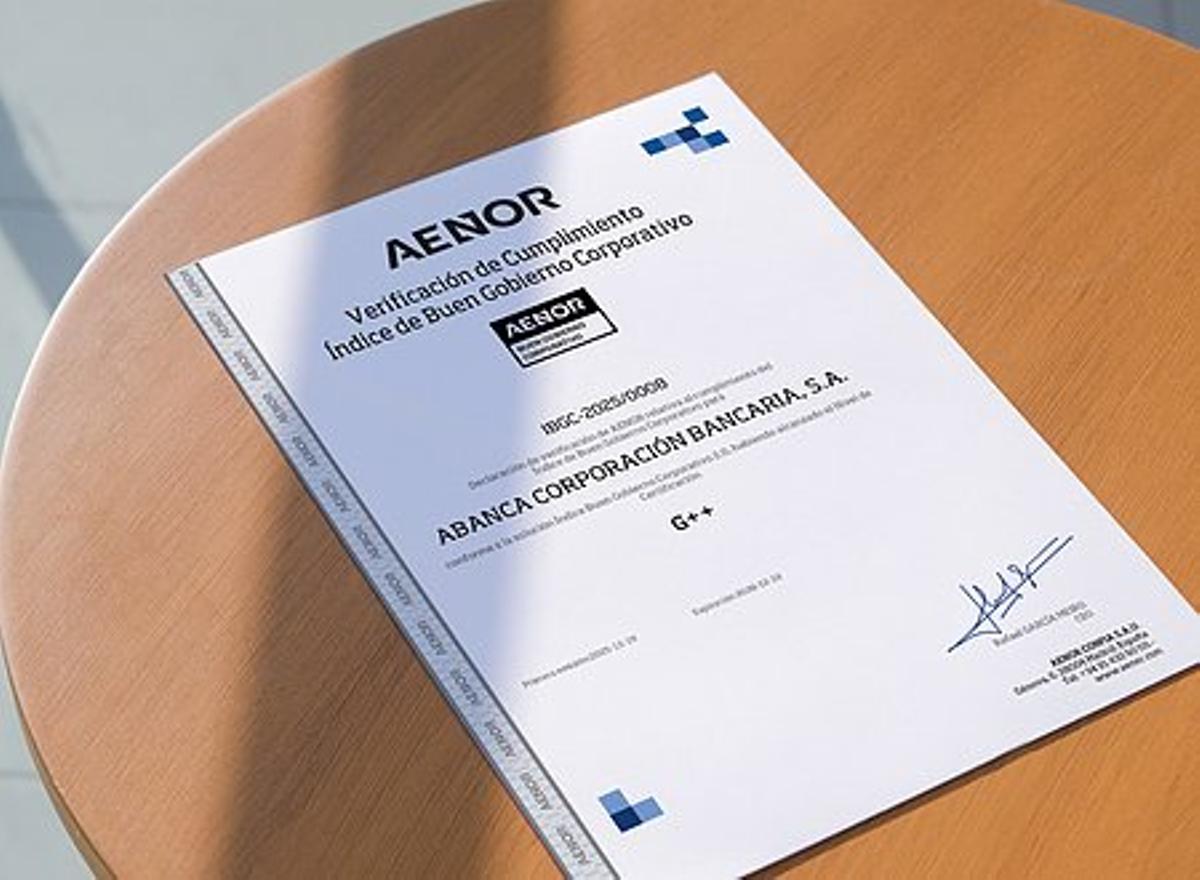Abanca recibe la máxima calificación en Buen Gobierno Corporativo