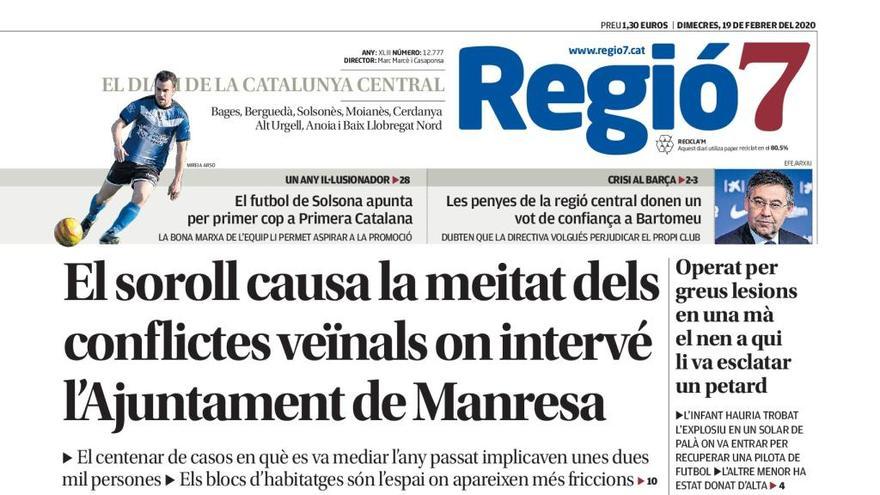 Portada de Regió7 d&#039;aquest dimecres