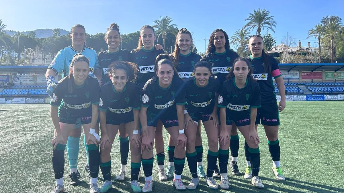 Once inicial del Córdoba CF Femenino en su visita al Málaga Femenino.