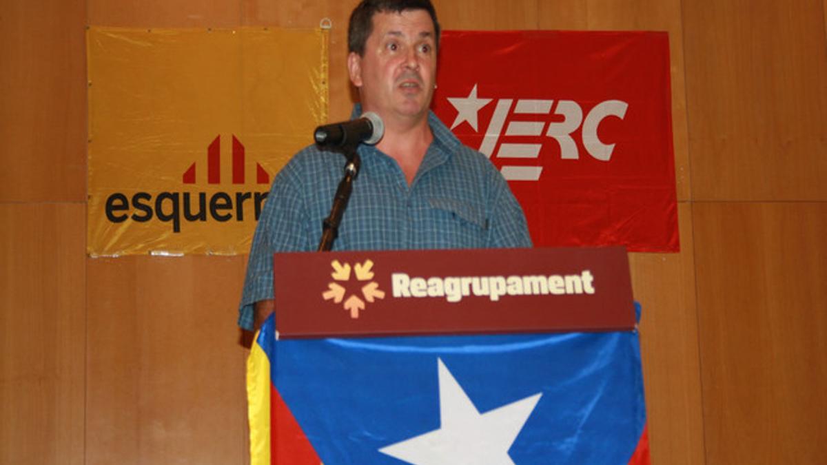 Pere   Nolasc Ramis, en el acto central de campaña de ERC en Castellbisbal en el 2011.