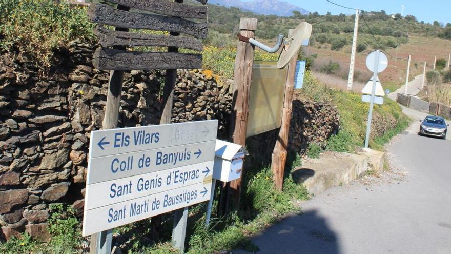 L&#039;inici del camí de Banyuls des d&#039;Espolla.