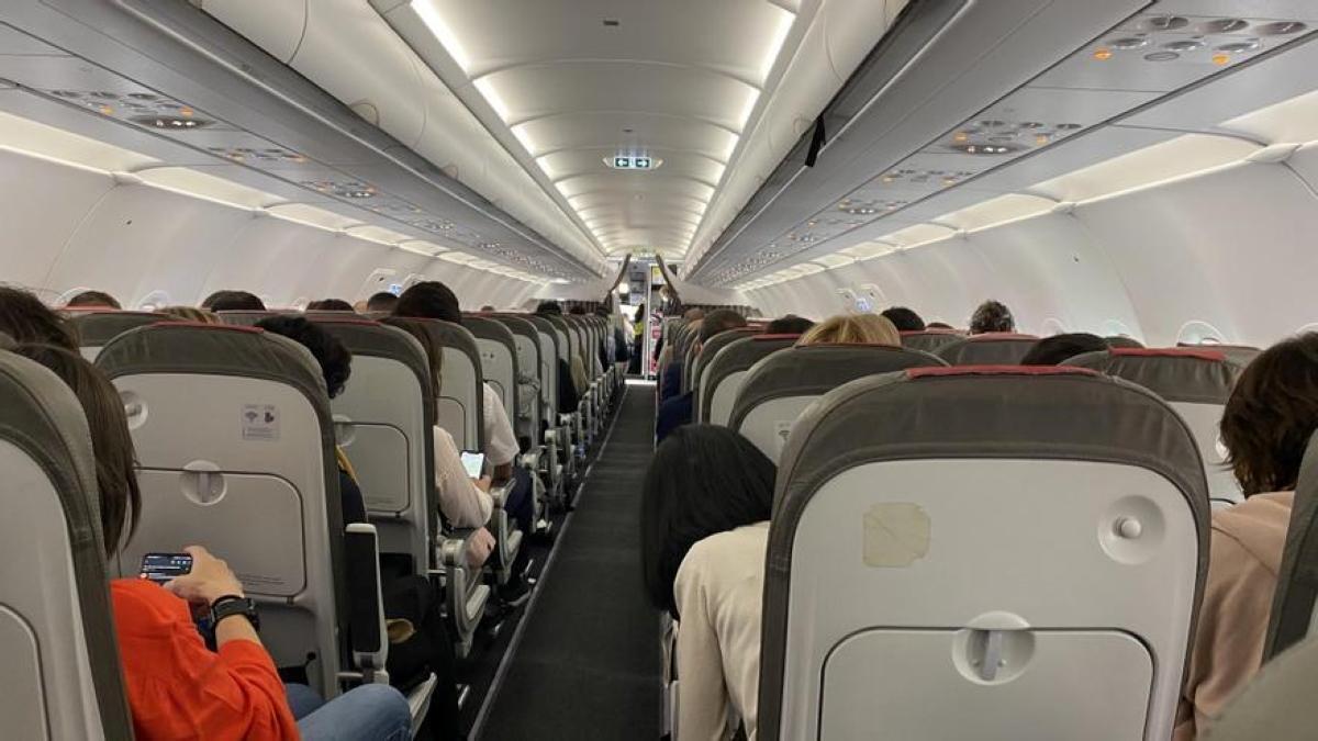 Los pasajeros de un avión.
