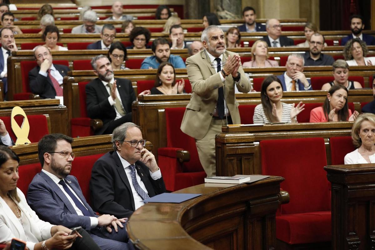 Carlos Carrizosa, de Ciutadans, en el Parlament.