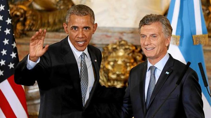 Obama compareix amb Macri després de la reunió entre els dos líders al palau de govern argentí