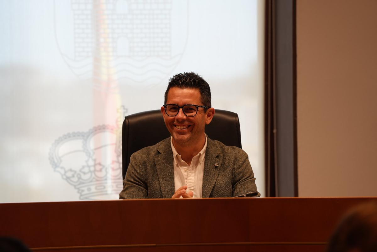 El alcalde, Rafael Triguero, esta mañana durante el pleno.