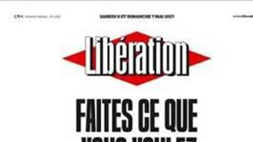 Portada històrica de «Libération» a favor de Macron