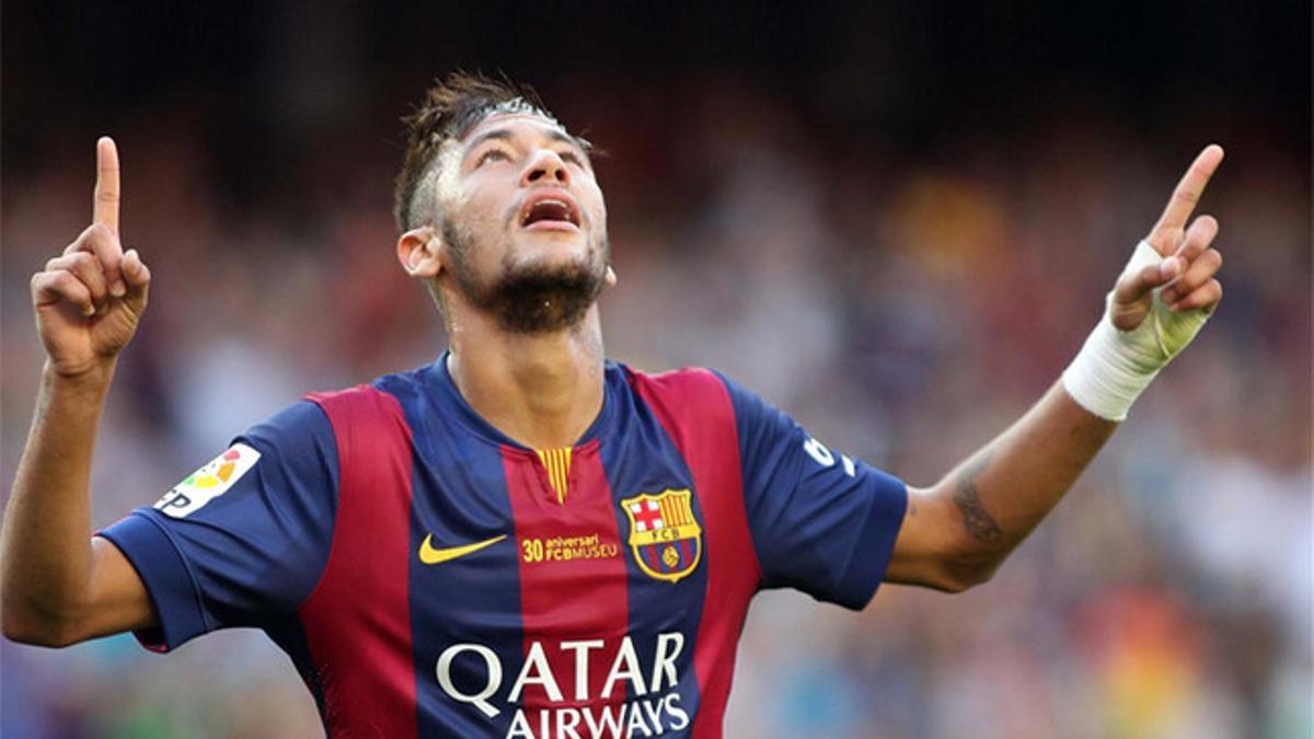 Neymar, celebrando un gol esta temporada contra el Granada