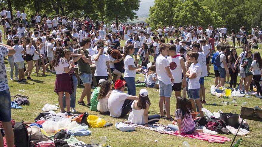 Aspecto del parque Purificación Tomás, ayer.