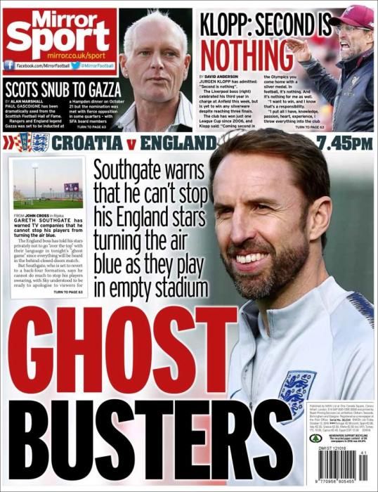 Portada MIRROR SPORT domingo 14 de octubre de 2018