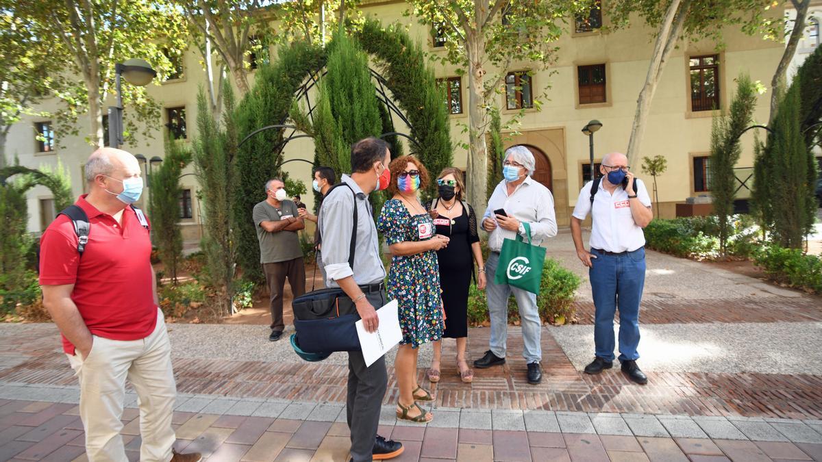 Protesta sindical ante los despidos en la Consejería de Medio Ambiente, en 2021.