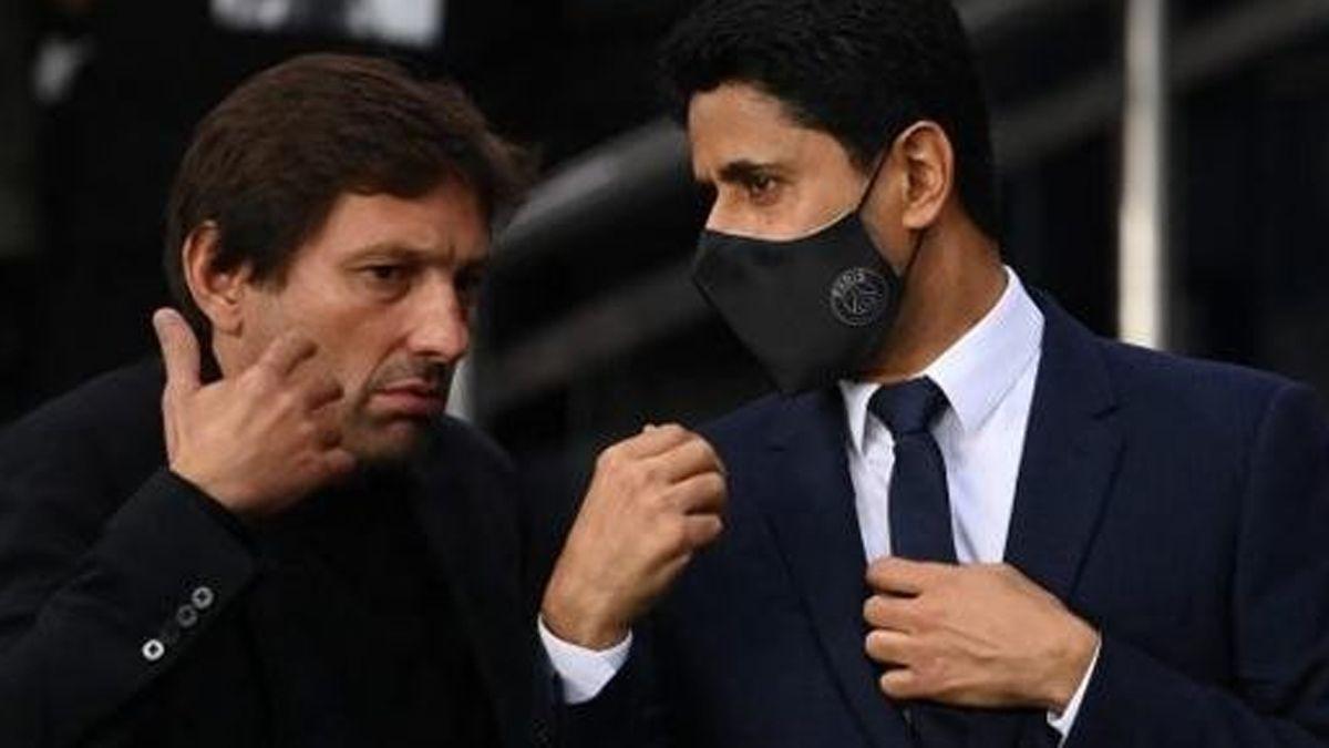 Leonardo, junto a Nasser Nasser Al-Khelaïfi, durante su estancia en el PSG.