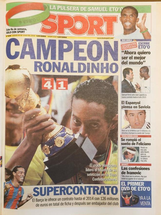 2005 - Ronaldinho lidera a Brasil en su triunfo en la Copa Confederaciones