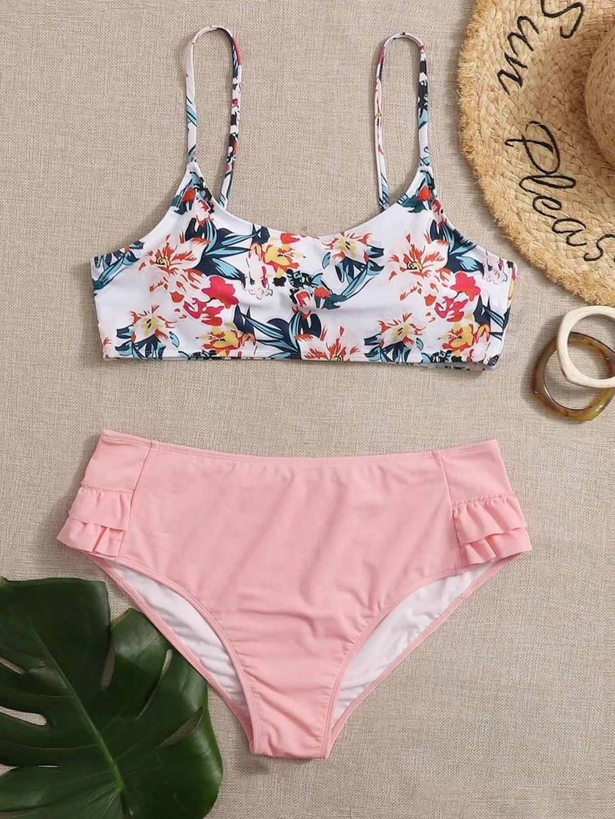 Bikini combinado de flores