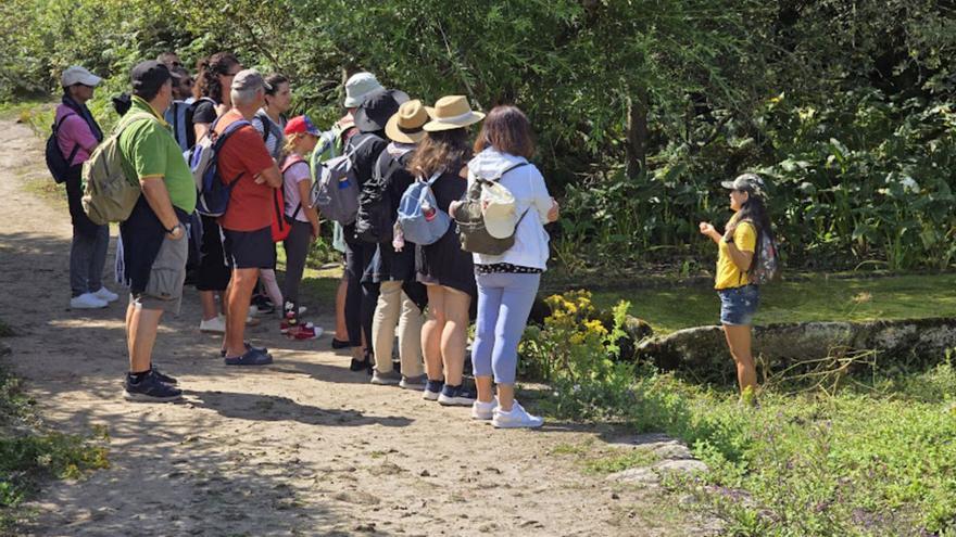 Excursionistas en la isla arousana de Sálvora. | M. Méndez