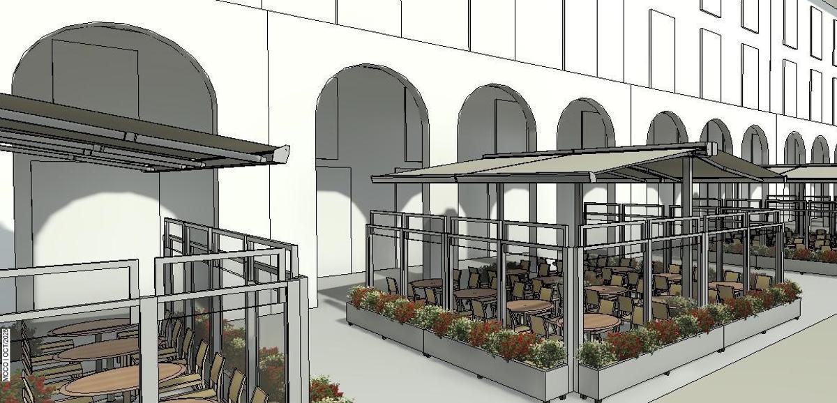 Diseño de las nuevas terrazas de la plaza de María Pita.