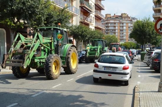 Protesta amb tractors a Berga