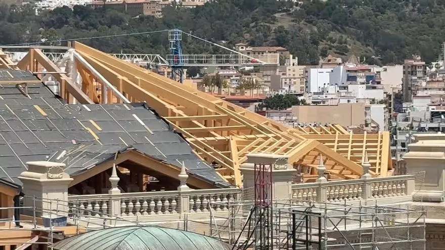 Avance de las obras del tejado de la Catedral de Málaga