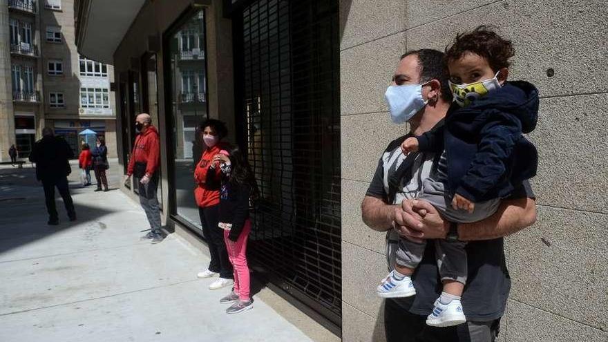 Adultos y niños están usando mascarillas para salir a la calle. // Noé Parga