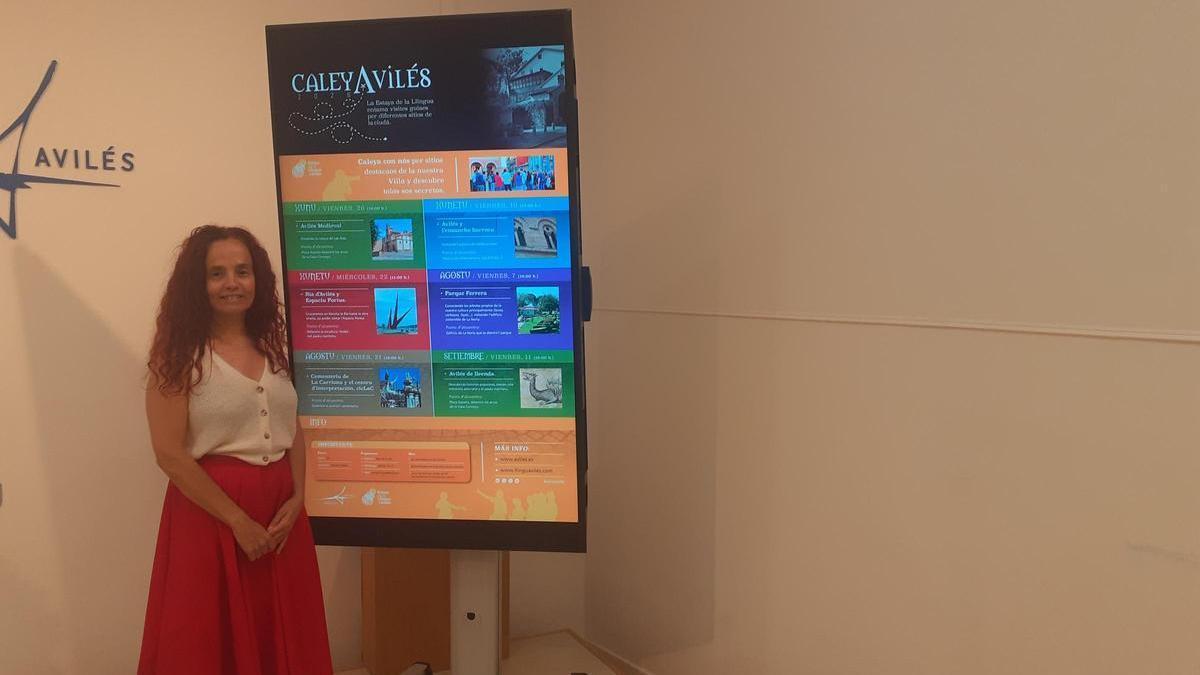 Ana Solís durante la presentación en el Ayuntamiento de Avilés.