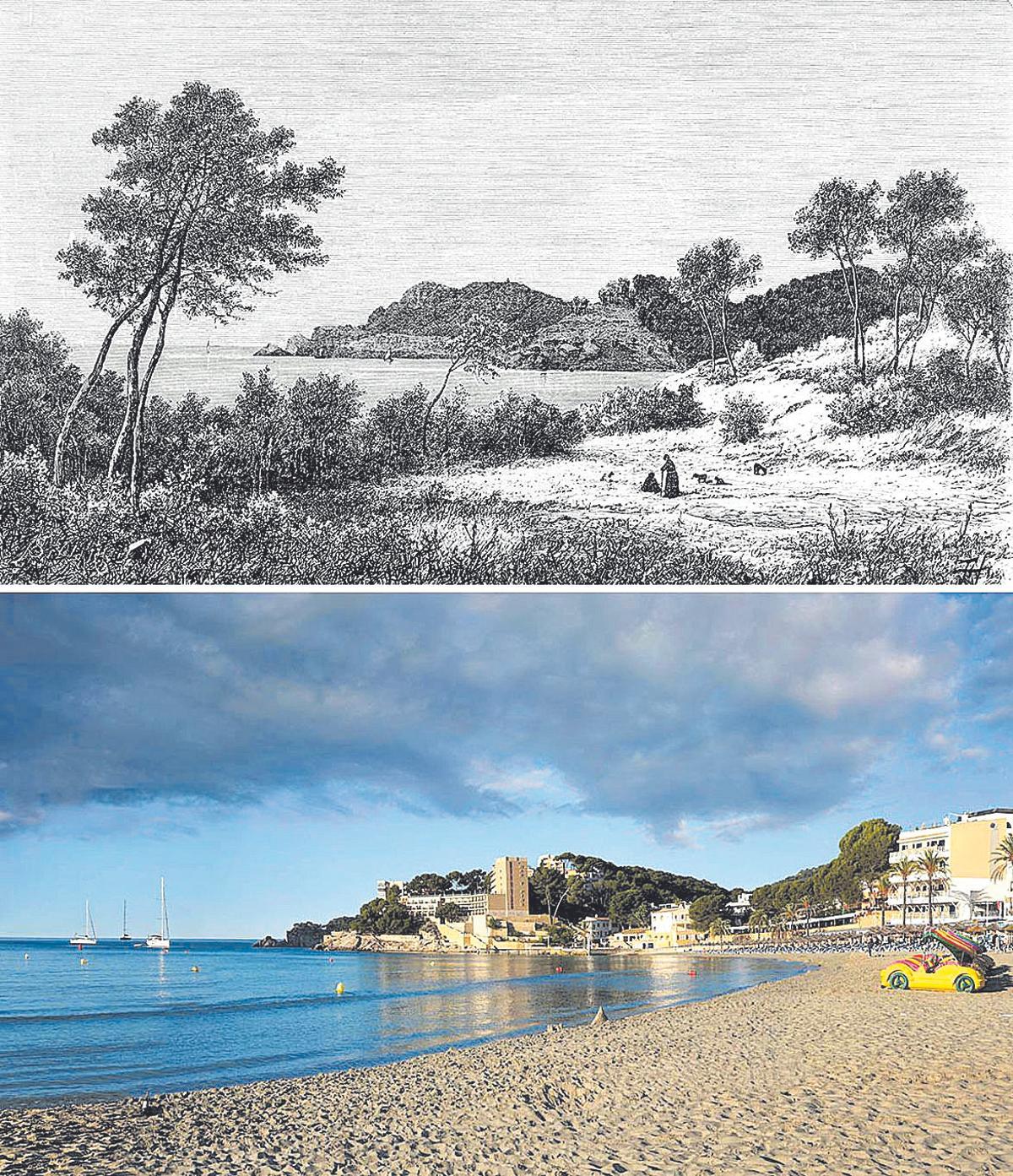 Imagen real de la costa de Peguera, en Calvià.