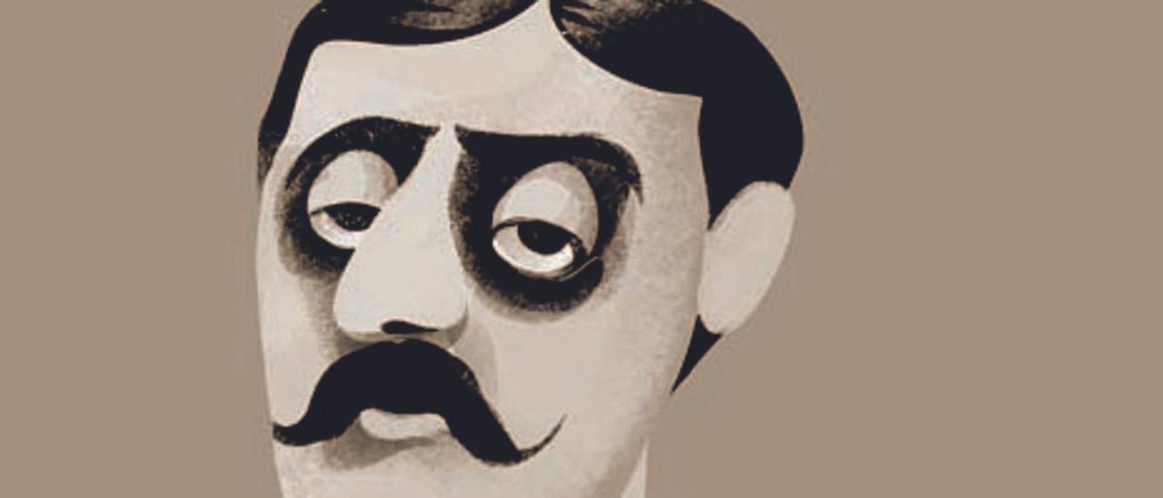 Una caricatura de Marcel Proust.