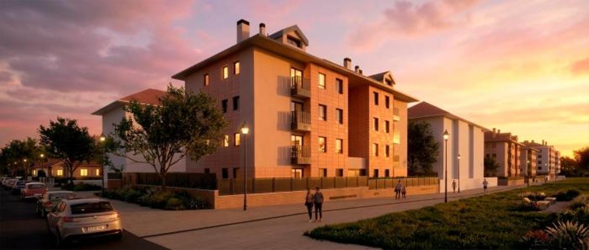 Recreación del bloque de 18 viviendas para trabajadores turísticos que se construirá en Jaca.
