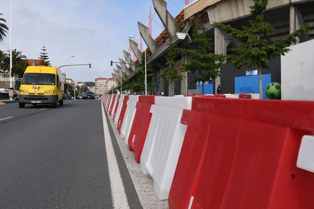 Cortes de tráfico por obras del estadio de Riazor