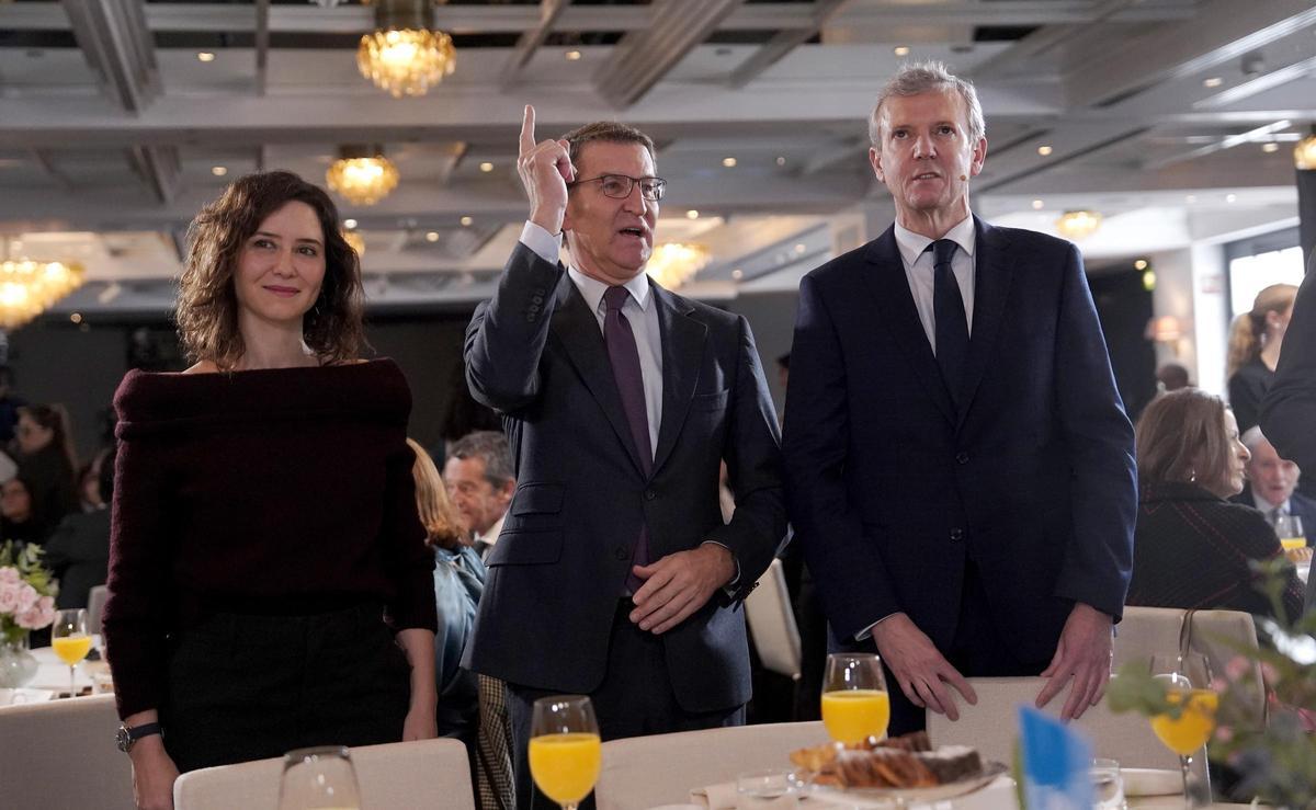 Feijóo, Rueda y Ayuso.