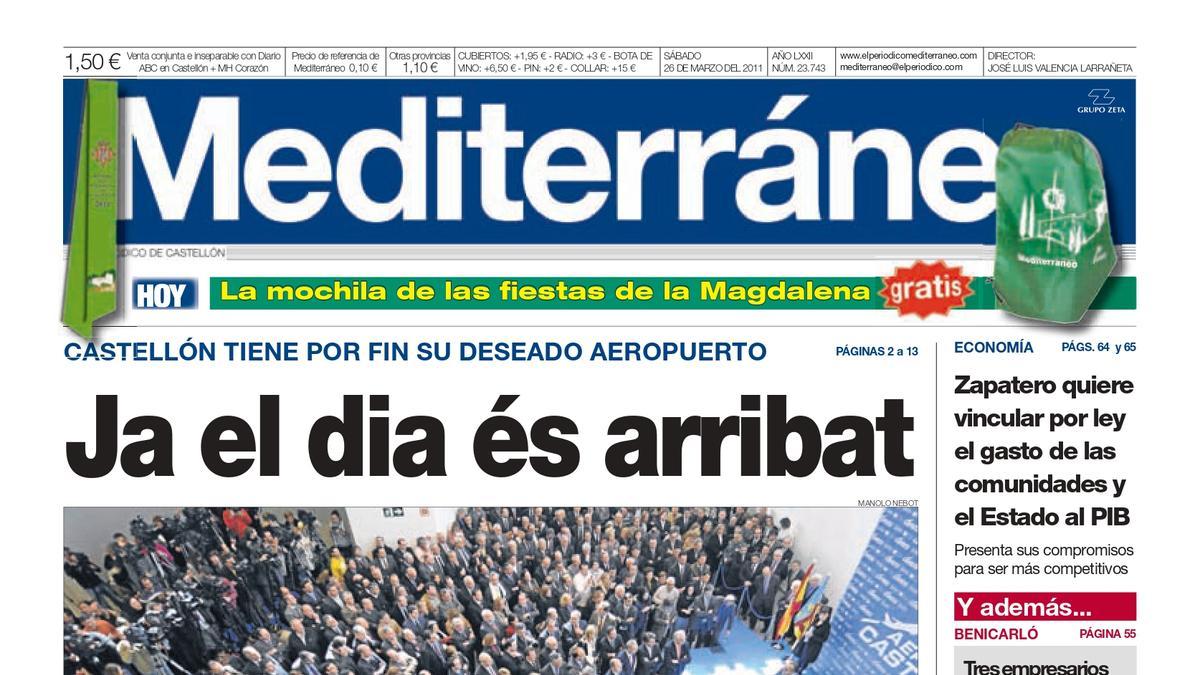 Portada del día de la inauguración del aeropuerto