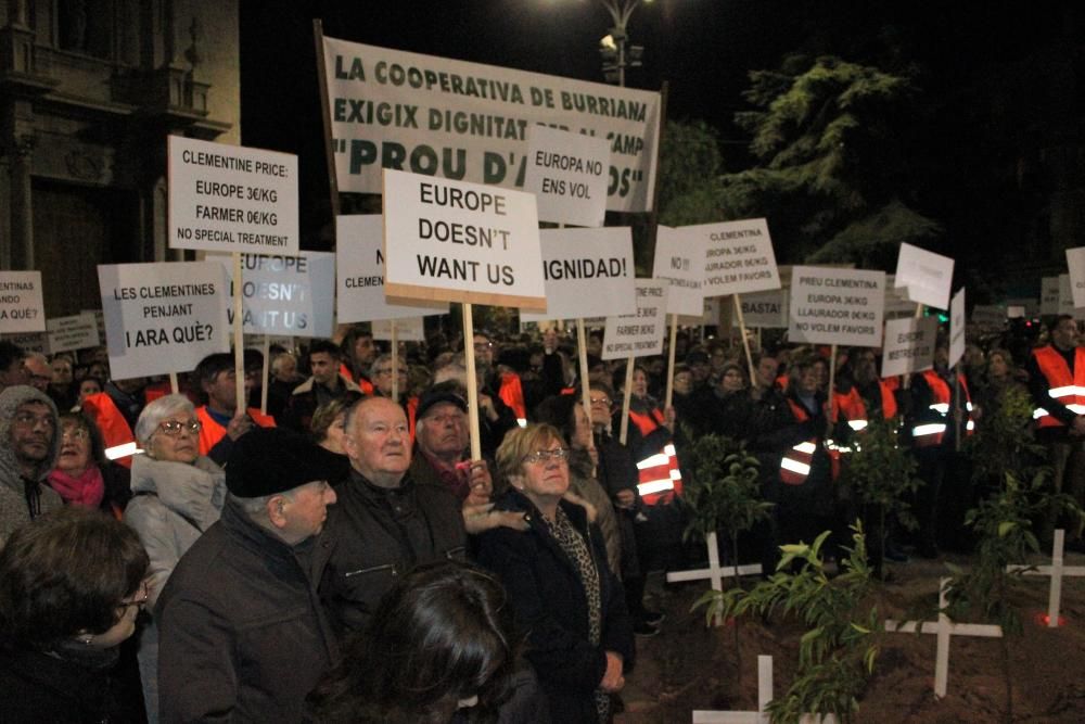 Protesta de citricultores en Castelló