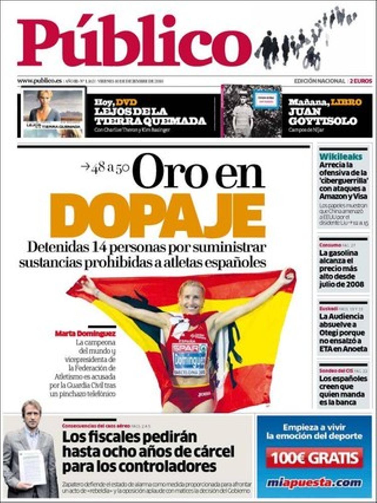’Publico’ destaca a més que un exconseller balear del PP, Josep Juan Cardona, és acusat pel fiscal de desviar 7 milions d’euros entre el 2003 i el 2007, i que els espanyols creuen que manen més els bancs que el Govern, segons l’enquesta del CIS; i que les llistes quirúrgiques creixen a Espanya però baixa el temps d’espera.